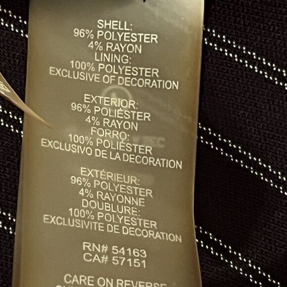 Calvin Klein Midi Dress SZ 10 Striped  Coquette Ruffle Asymmetrical Party Career - Picture 13 of 14